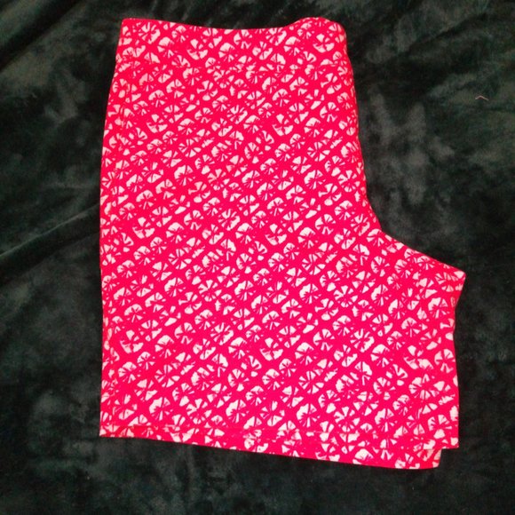 Kenar Geometric Patterned Red & White Shorts, Sz 12 - Picture 9 of 11